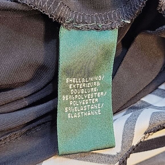 LAUREN RALPH LAUREN GEOMETRIC PATTERN TWIST KNOT BOATNECK JERSEY DRESS - Picture 15 of 16